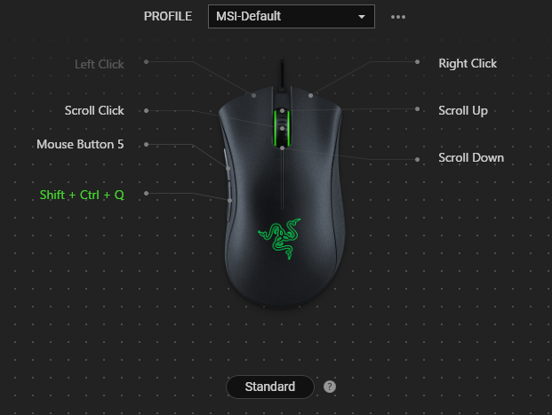 The trigger, bound to a thumb button in Razer Synapse